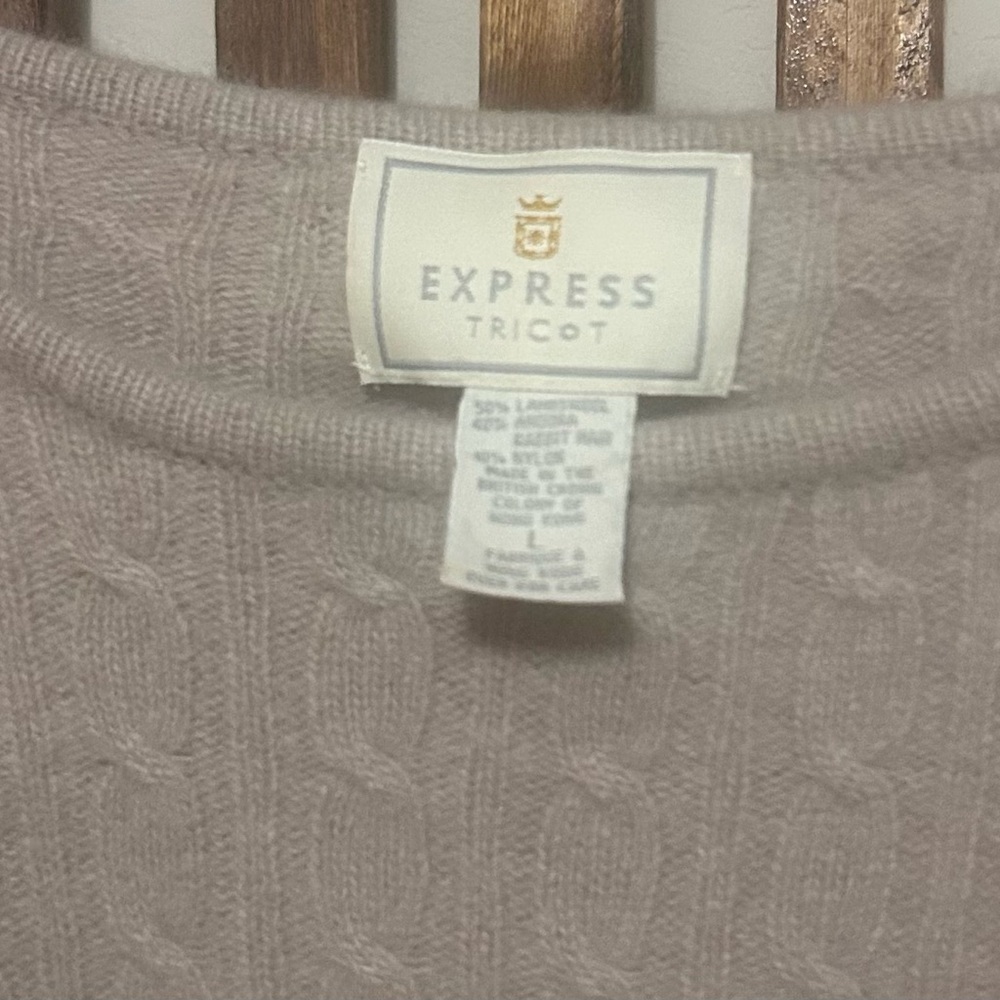Express Women's Light Gray Cable Knit Sweater - image 4